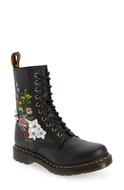 Shop Dr. Martens' 1490 Floral Bloom Combat Boot In Black/ Multi