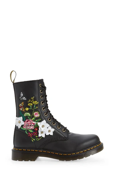 Shop Dr. Martens' 1490 Floral Bloom Combat Boot In Black/ Multi