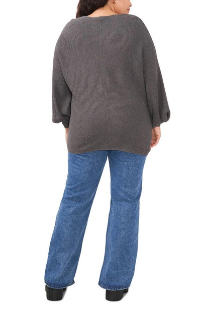 Shop 1.state Rib V-neck Blouson Sleeve Sweater In Medium Heather Grey