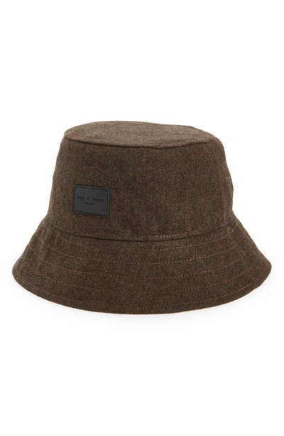 Shop Rag & Bone Addison Recycled Polyester & Wool Bucket Hat In Espresso