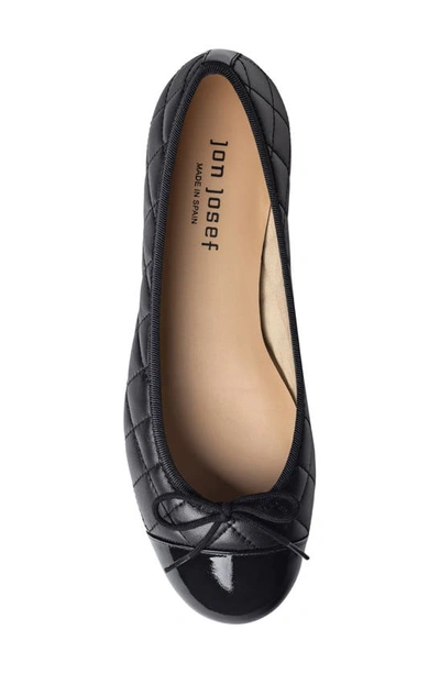 Jon Josef Belle Quilted Ballerina Flat In Black Combo