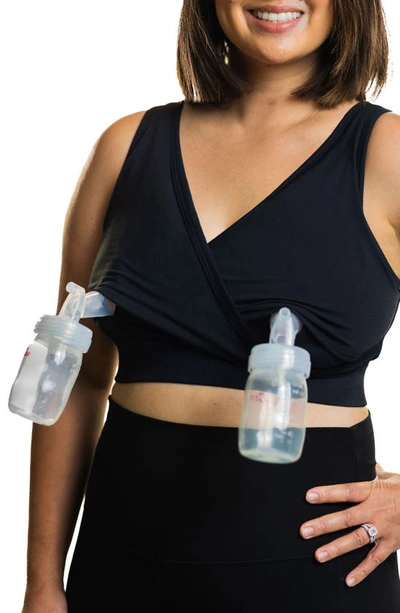 Love And Fit Everyday Luxe Maternity/nursing Pumping Wireless Bra In Black