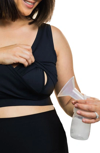 Love And Fit Everyday Luxe Maternity/nursing Pumping Wireless Bra In Black