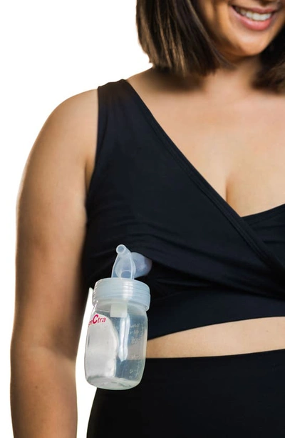 Love And Fit Everyday Luxe Maternity/nursing Pumping Wireless Bra In Black