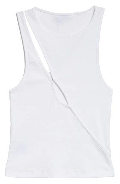 Shop K.ngsley Gender Inclusive R3 Cutout Ribbed Stretch Cotton Tank In White
