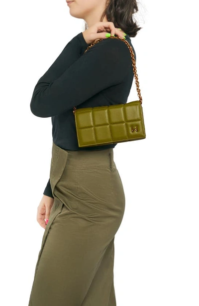 House Of Want We Browse Vegan Leather Wallet Crossbody Bag In Olive