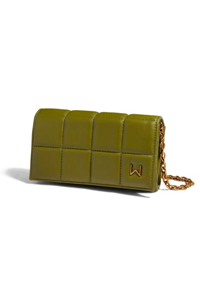 House Of Want We Browse Vegan Leather Wallet Crossbody Bag In Olive