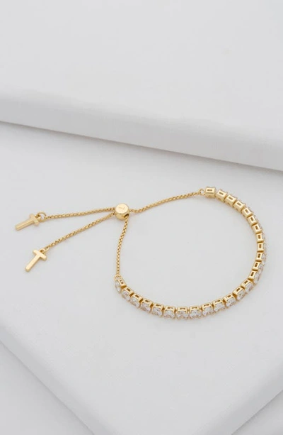 Ted Baker Melrah Icon Crystal Slider Bracelet In Gold Tone Clear Crystal