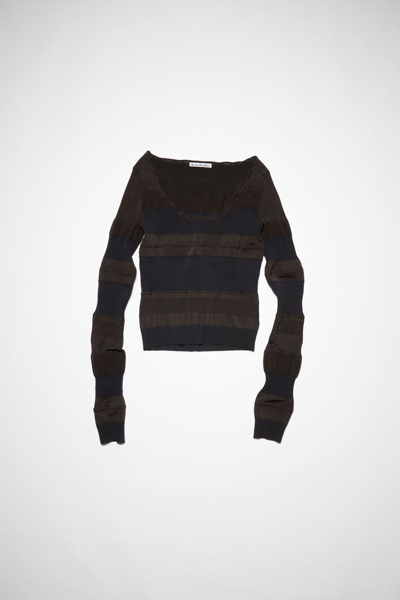 Shop Acne Studios Mixed Ribbed Sweater In Black