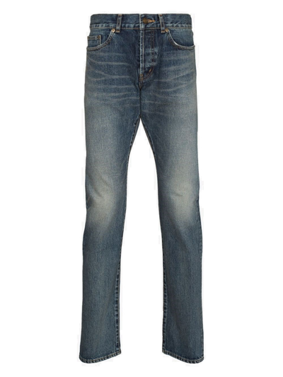 Shop Saint Laurent Slim Fit Jeans In Blu