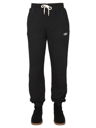 Shop Mouty Logo Patch Drawstring Jogging Pants In Black