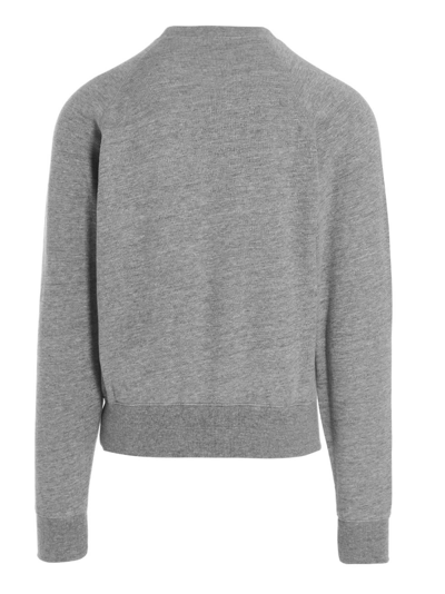 Shop Tom Ford Cotton Blend Sweatshirt In Gray