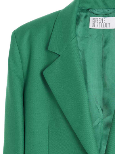 Shop Giuseppe Di Morabito Wool Single Breast Blazer Jacket In Green