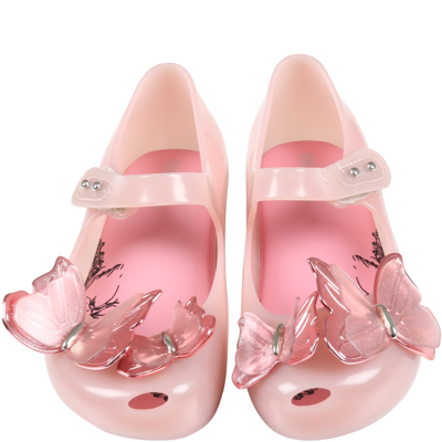 Shop Melissa Pink Ballerinas For Girl With Butterflies