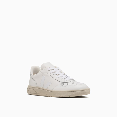 Shop Veja V-10 Leather Sneakers Vx0201270 In White