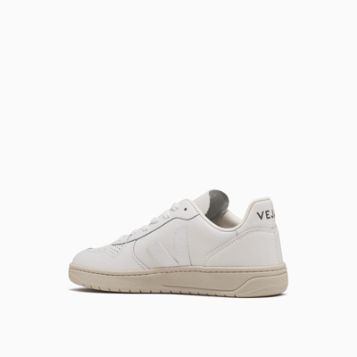 Shop Veja V-10 Leather Sneakers Vx0201270 In White