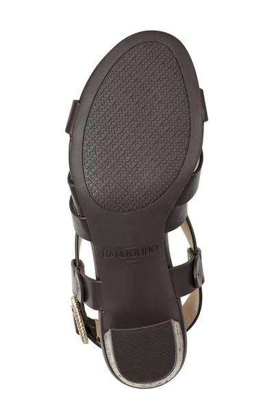 Shop Bandolino Desty Strappy Block Heel Sandal In Dark Brown 200