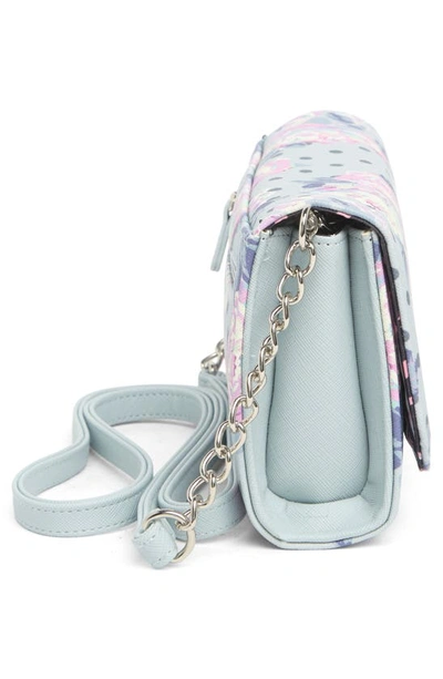 Shop Luv Betsey By Betsey Johnson Heart Quilted Crossbody Bag In Grey With Floral Dot Print