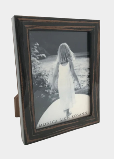 Shop Monica Rich Kosann 5x7 Photographers Molding Macasilvertonear Wood Frame With Tan Pebbled Leather Backing