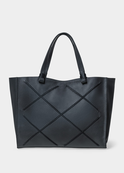 Callista Cross Medium Leather Tote In Charcoal