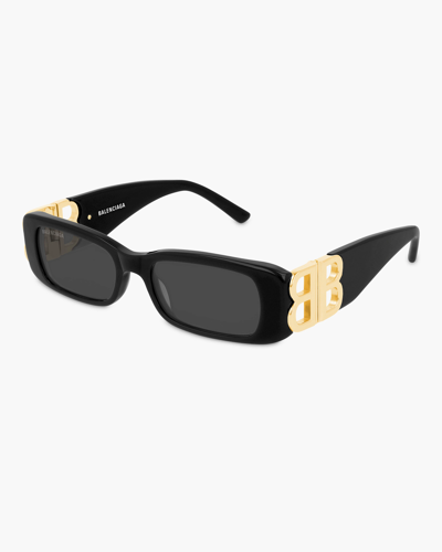 Shop Balenciaga Rectangular Sunglasses In Black