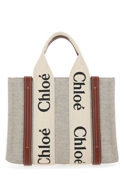 Chloé Multicolor Fabric Small Woody Shopping Bag