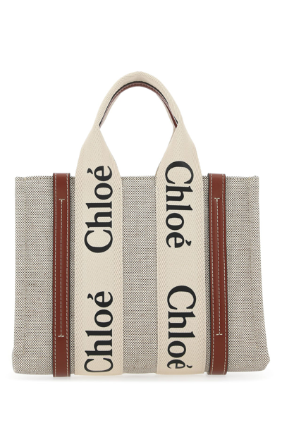 Chloé Multicolor Fabric Small Woody Shopping Bag