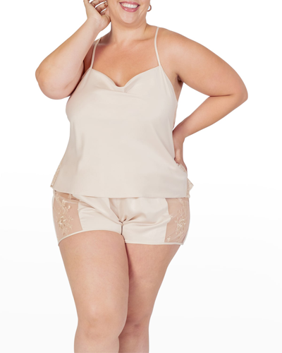 Shop Rya Collection Plus Size Darling Cami-tap Pajama Set In Champagne