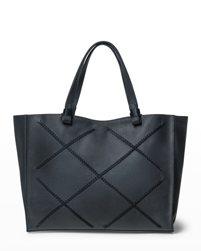 Shop Callista Medium Leather Tote Bag In Charcoal