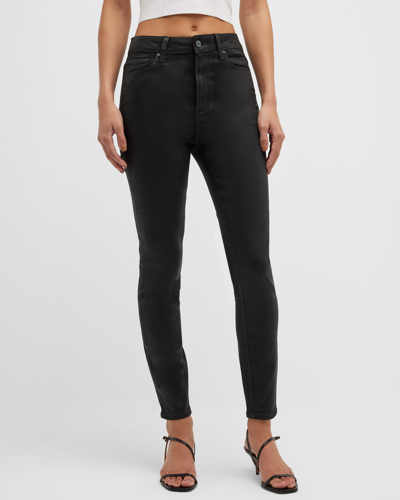 Shop Paige Margot Cropped Skinny Jeans In Black Fog Luxe