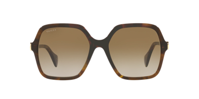 Shop Gucci Woman Sunglasses Gg1072s In Brown