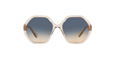 Chloé Ch0008s Acetate Geometric-frame Sunglasses In Grün Verlaufstönung