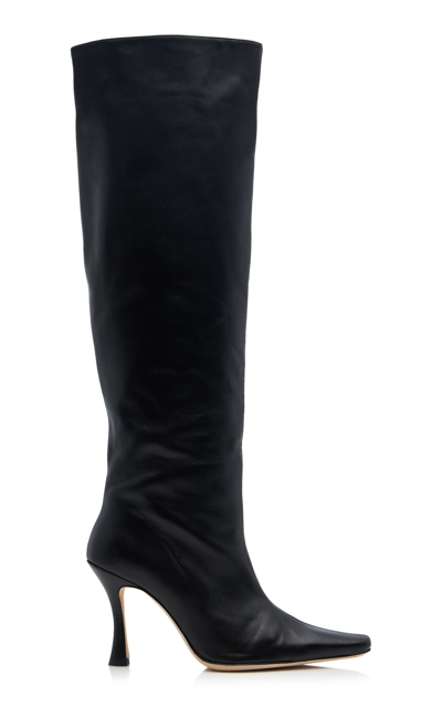 Staud Cami Calfskin Knee Boots In Black