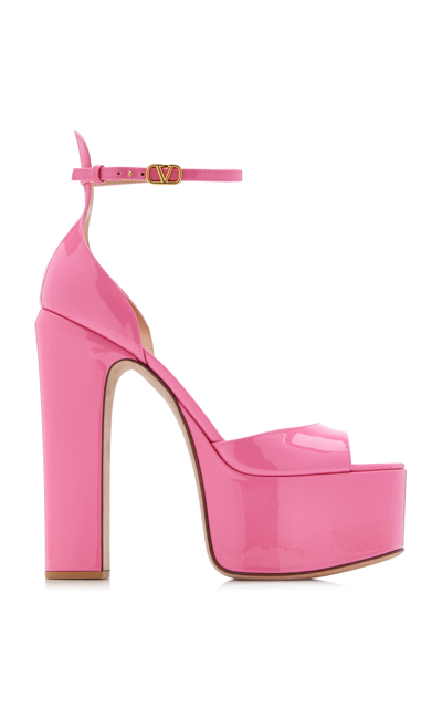 Shop Valentino Tan-go Leather Sandals In Pink