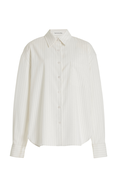 Shop The Frankie Shop Women's Lui Oversized Pinstriped Shirt In White