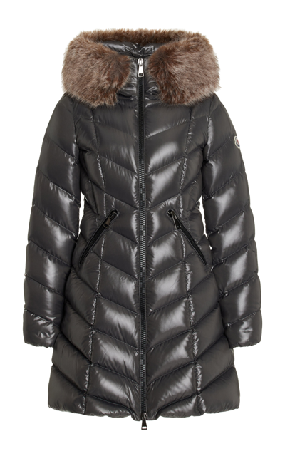 Moncler Women's Fulmarus Fox Fur-trim Lacquer Puffer Coat In Black |  ModeSens