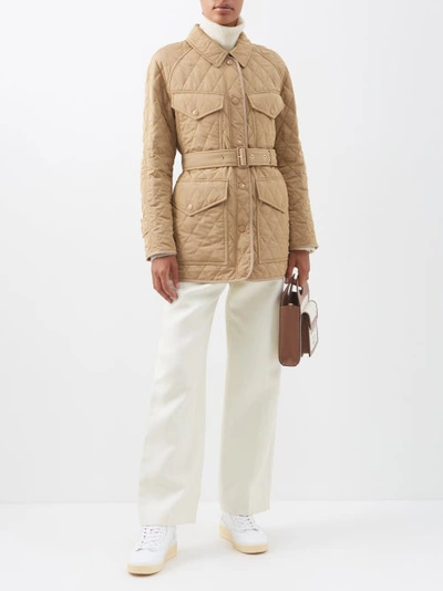 burberry kemble belted quilted field logo jacket