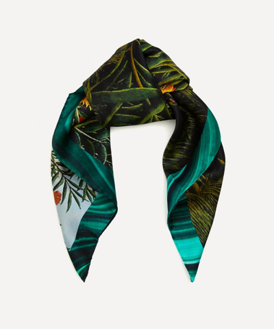 WESTON WOMEN'S HENRI ROUSSEAU A TIGER AND A BUFFALO SILK SCARF 