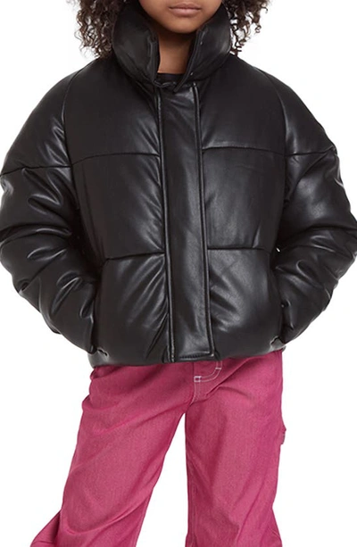 Shop Apparis Kid's Jemma Faux Leather Bomber Jacket In Noir