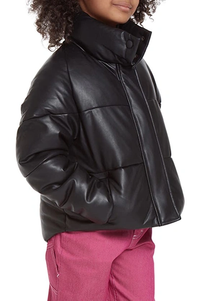 Shop Apparis Kid's Jemma Faux Leather Bomber Jacket In Noir