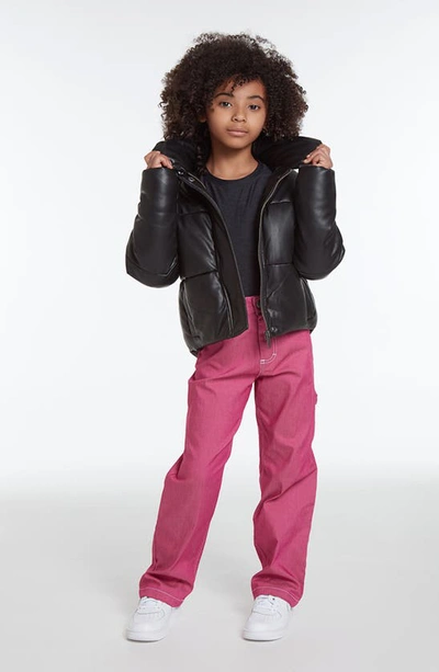Shop Apparis Kid's Jemma Faux Leather Bomber Jacket In Noir