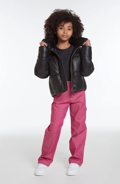 Apparis Kid's Jemma Faux Leather Bomber Jacket In Noir