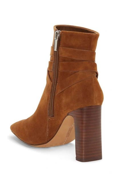 Shop Vince Camuto Sestina Harness Square Toe Bootie In Vintage/smokey Brown Suede