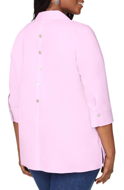 Shop Foxcroft Pamela Non-iron Stretch Tunic Blouse In Pink Whisper