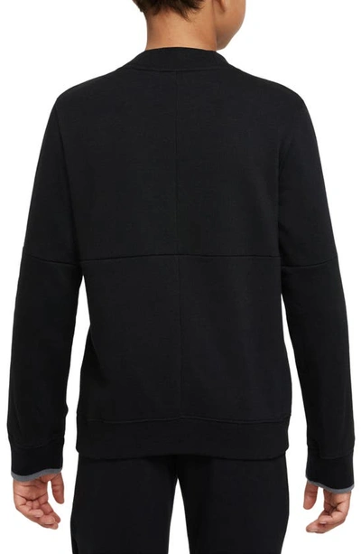 Shop Nike Kids' Sportswear Logo Sweatshirt In Black/ Black/ Smoke Grey