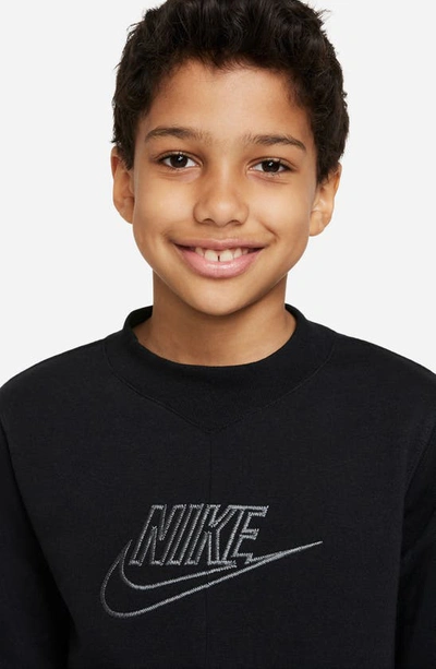 Shop Nike Kids' Sportswear Logo Sweatshirt In Black/ Black/ Smoke Grey