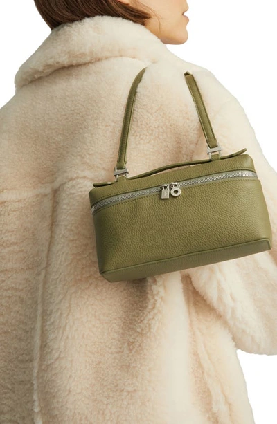 Shop Loro Piana Leather Top Handle Bag In Tea Room