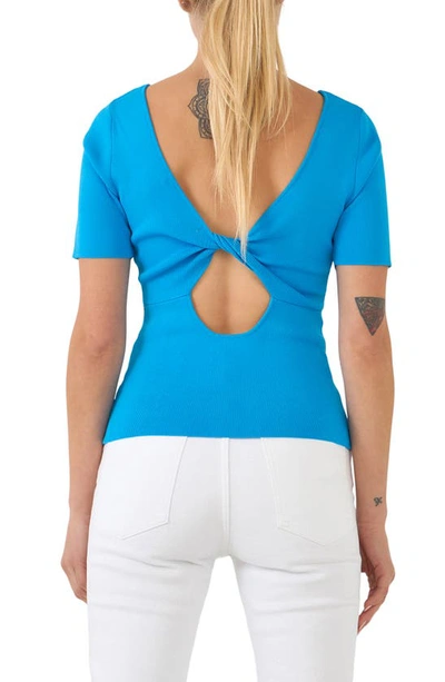 English Factory Twist Cutout Back Top In Sky Blue
