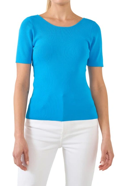 English Factory Twist Cutout Back Top In Sky Blue