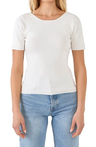 English Factory Twist Cutout Back Top In Off White